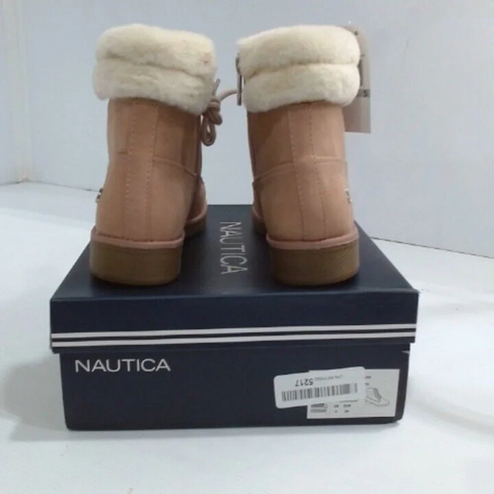 NWT NAUTICA ZABRA YOUTH‎ GIRL'S BOOT'S WITH FAUX FUR TRIM MAUVE 5